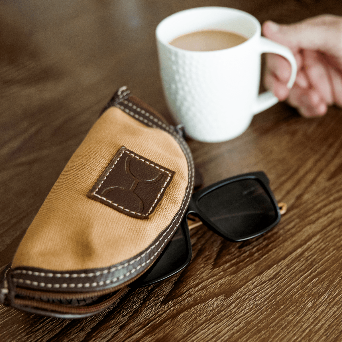 Thandana Wax Canvas & Leather Glasses Case - KaryKase