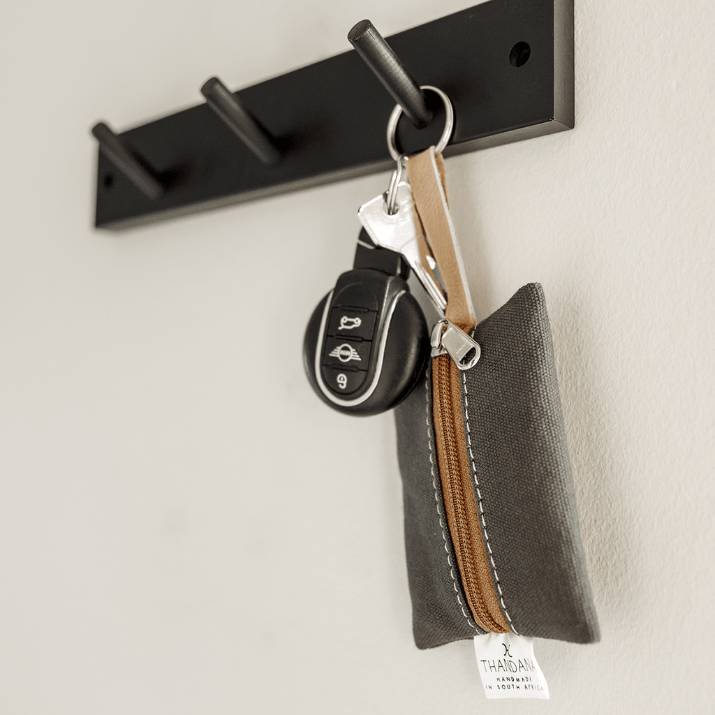 Thandana Wax Canvas & Leather Key Ring - KaryKase