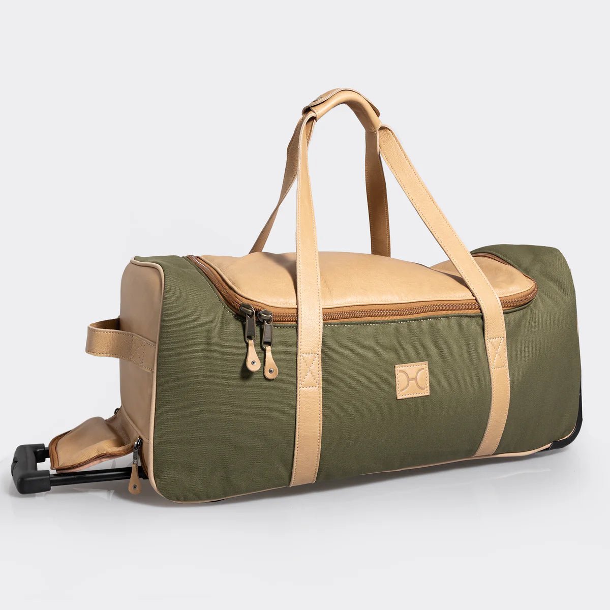 Thandana Wax Canvas & Leather Wheeled Duffel Bag - KaryKase