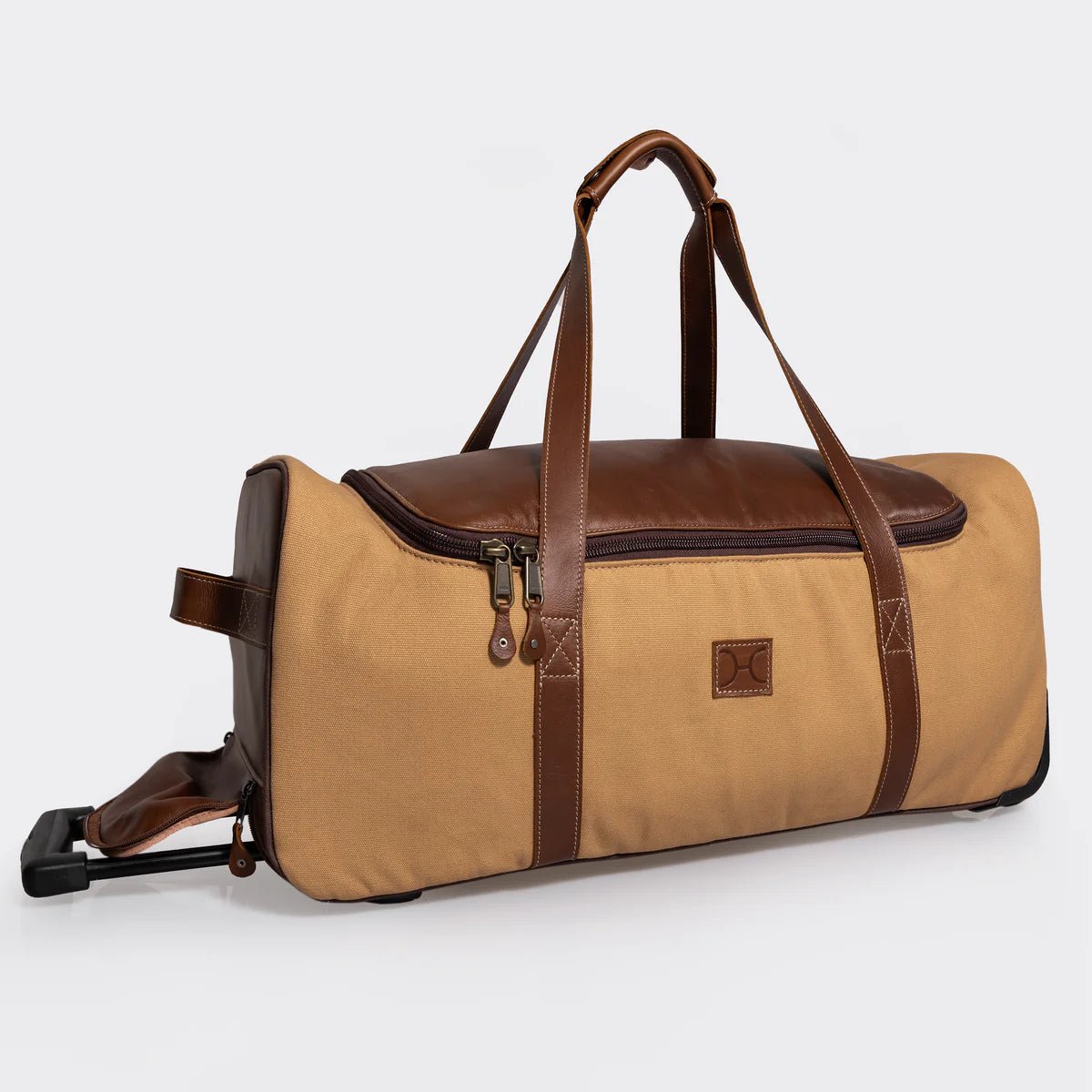 Thandana Wax Canvas & Leather Wheeled Duffel Bag - KaryKase