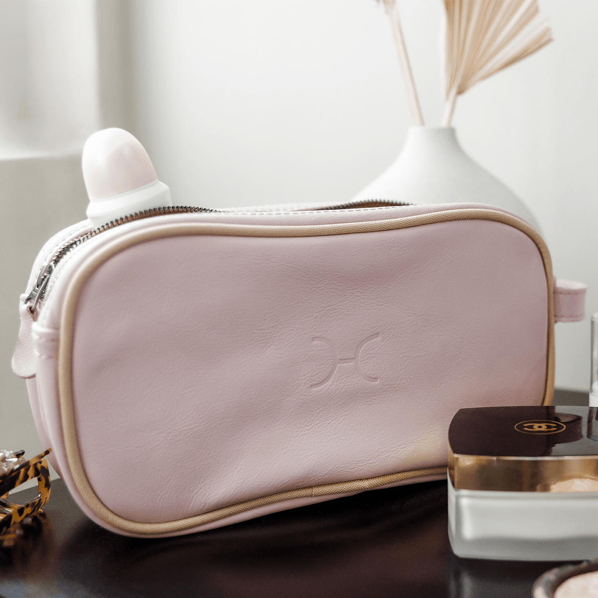 Thandana Womens Double Zip Vanity Leather Case - KaryKase