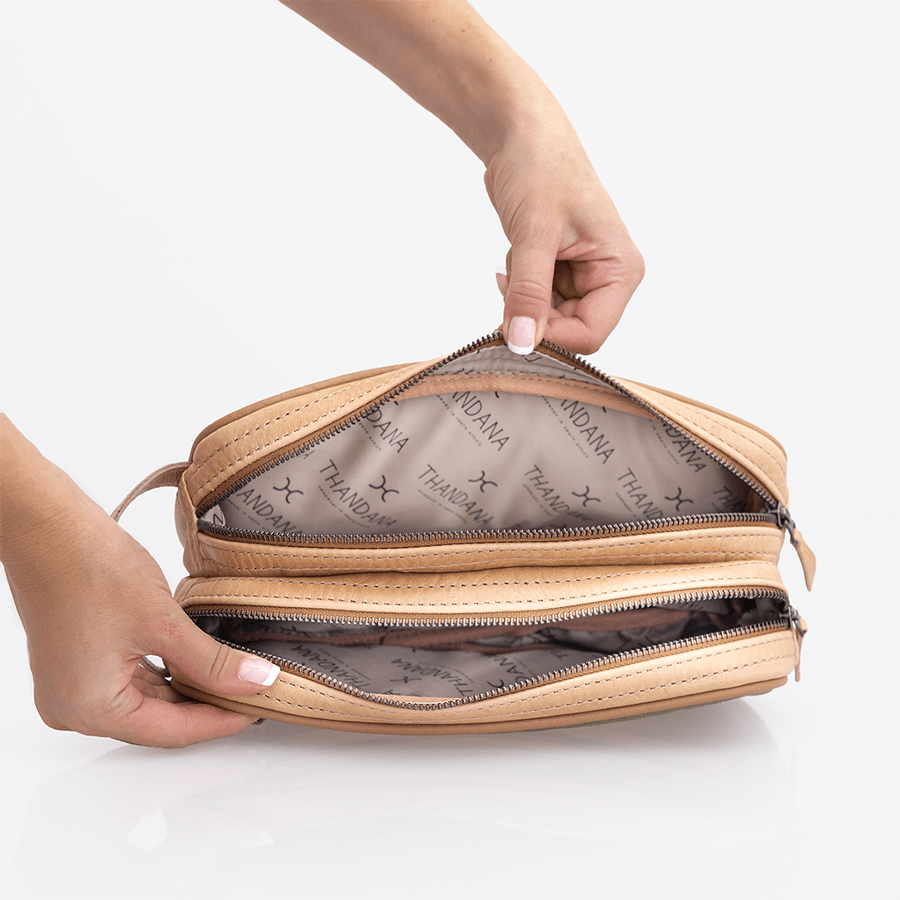 Thandana Womens Double Zip Vanity Wax Canvas Case - KaryKase