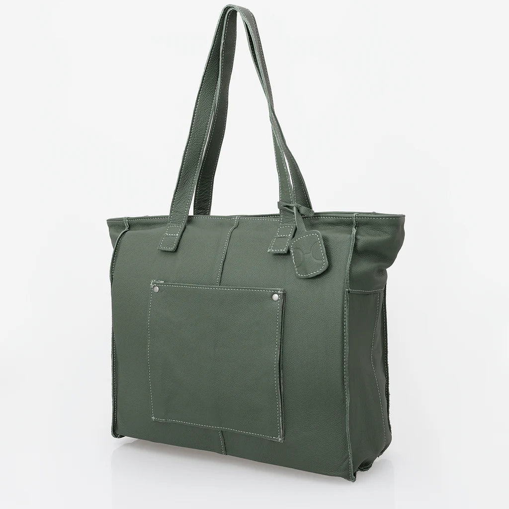 Thandana Zippered Travel Tote Leather Handbag - KaryKase