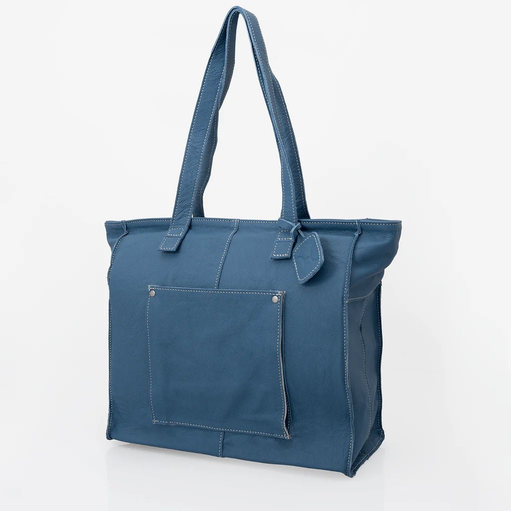 Thandana Zippered Travel Tote Leather Handbag - KaryKase