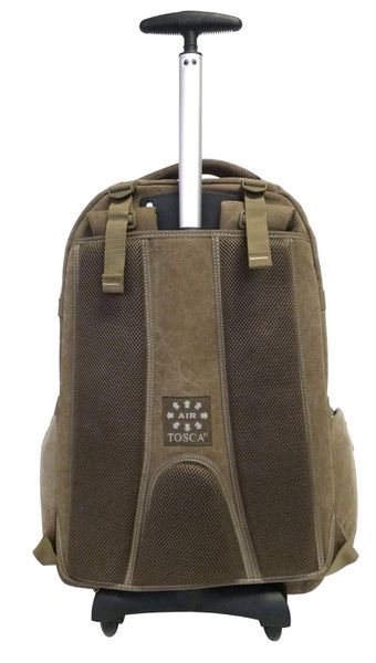 Tosca Canvas 15" Laptop Trolley Backpack | Khaki - KaryKase