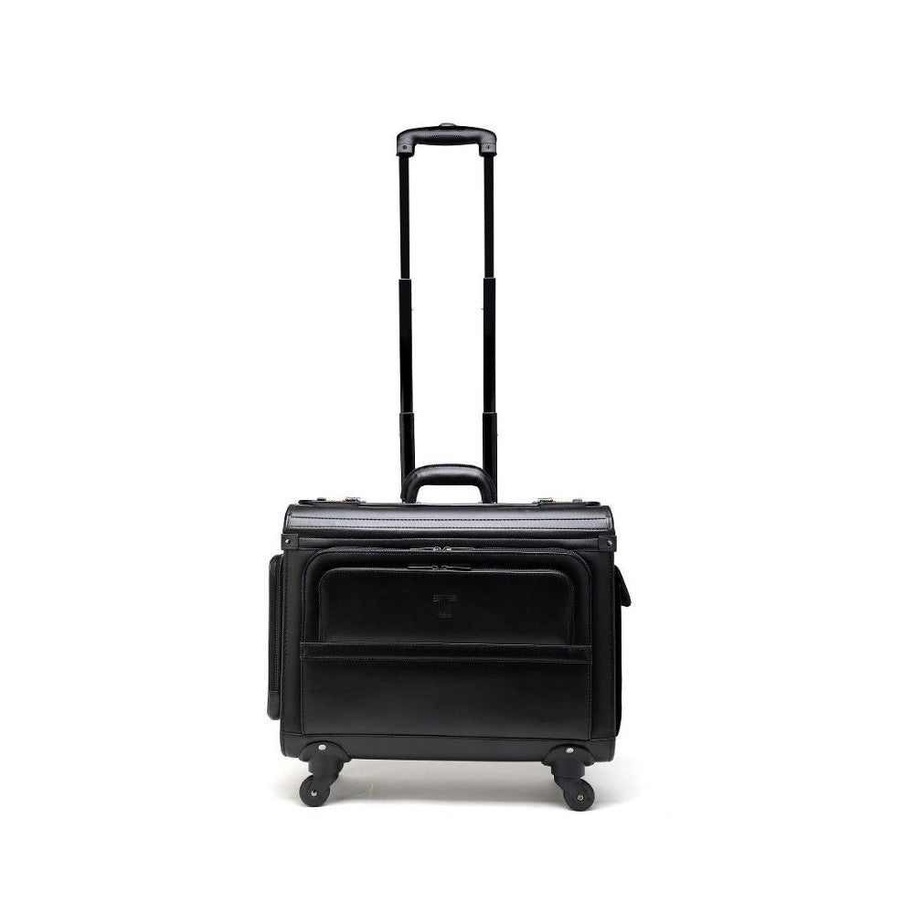 Tosca Leather Pilot case 4 Wheels | Black - KaryKase