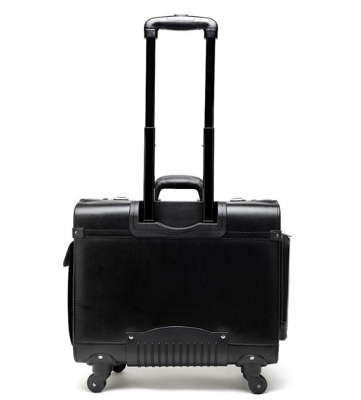 Tosca Leather Pilot case 4 Wheels | Black - KaryKase