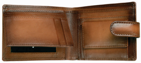 Johnny Black Kalahari 10CC Bi-fold Leather Wallet - RFID | Burnished Tan - KaryKase