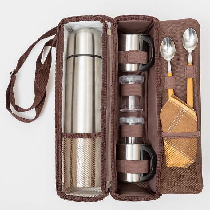 Yuppie Gift Baskets Cork Coffee Flask Bag | Brown - KaryKase