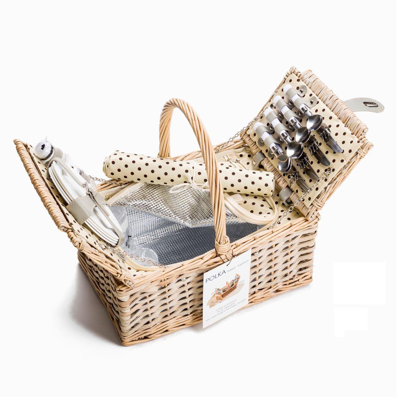 Yuppie Gift Baskets Polka Picnic Basket (4 Persons) - KaryKase