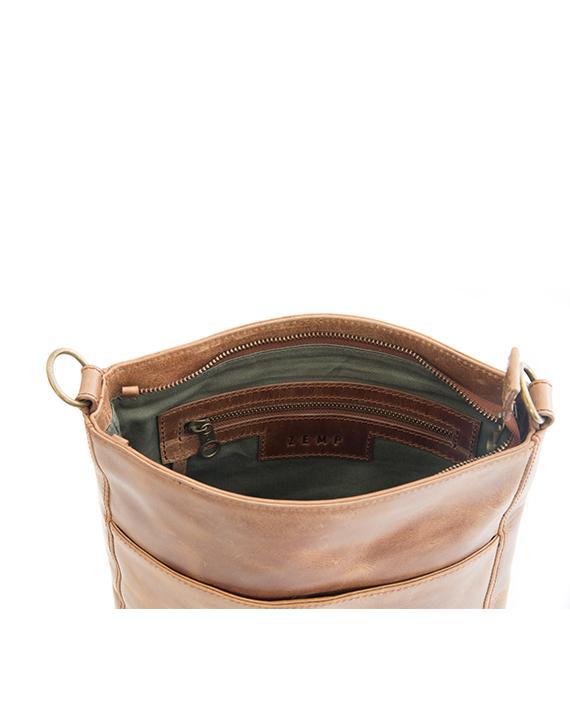 Zemp Boston Cross Body Bag | Waxy Tan - KaryKase