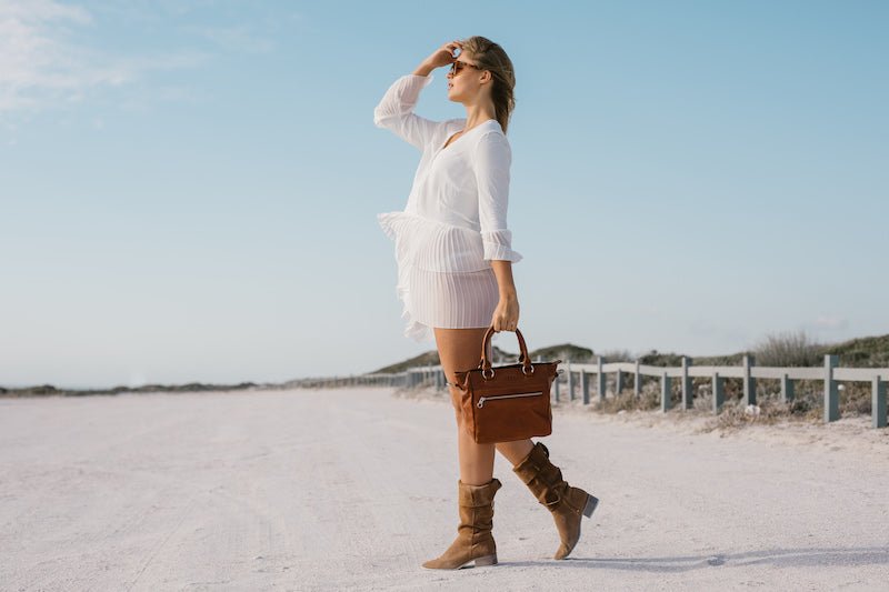 Zemp Paris Grab Handbag | Chestnut - KaryKase