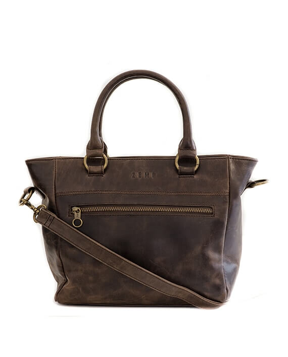 Zemp Paris Grab Handbag | Waxy Brown - KaryKase