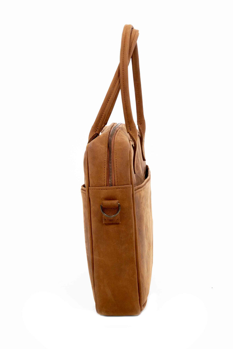 Tan Leather Goods - Bailey Laptop Bag | Toffee - KaryKase