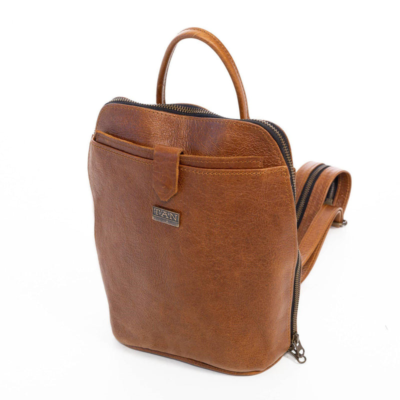 Tan Leather Goods - Olivia Leather Backpack | Pecan - KaryKase