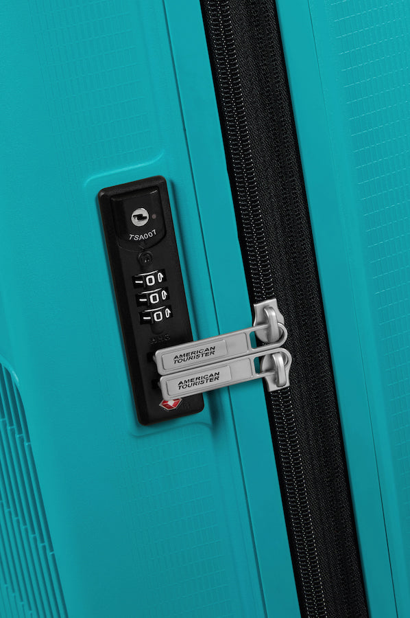 American Tourister Aerostep Expandable 55cm Cabin Spinner | Turquoise Tonic - KaryKase