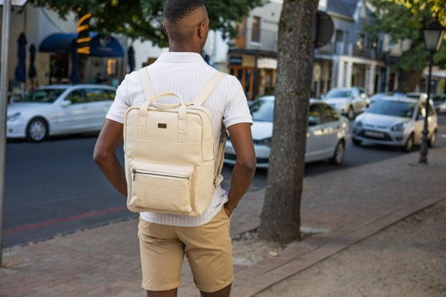 Tan Leather Goods - Charlie Backpack | Cream - KaryKase
