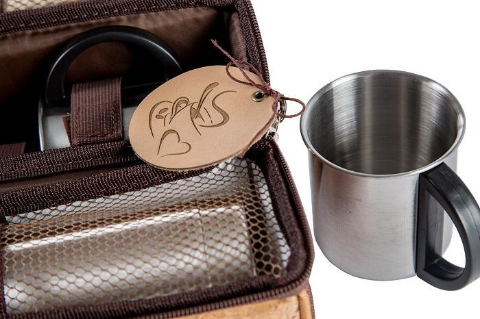 Yuppie Gift Baskets Cork Coffee Flask Bag | Brown - KaryKase