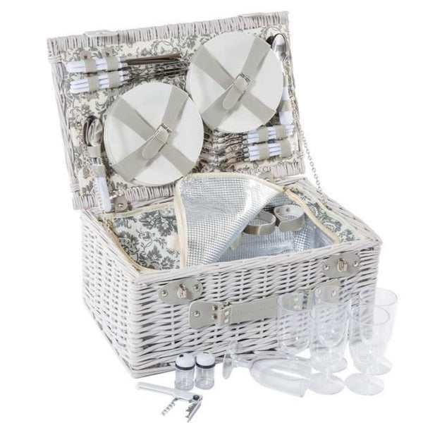 Yuppie Gift Baskets Family Feast Picnic Basket (6 persons) | Grey - KaryKase