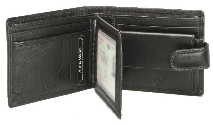 Johnny Black Chicago 9CC Bi-fold Leather Wallet - RFID | Black - KaryKase