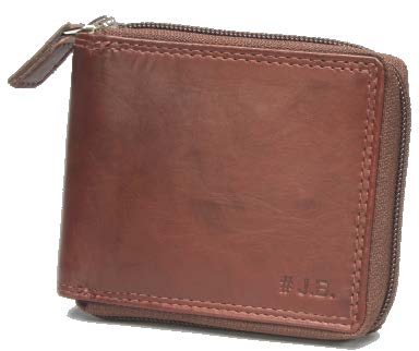Johnny Black Bavaria Zip Around Leather Wallet - RFID | Brown - KaryKase