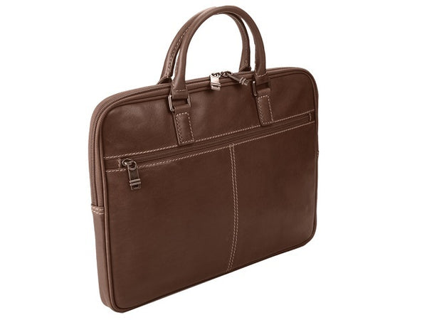 Adpel Sorento Slim 15.4" Leather Laptop Bag | Brown - KaryKase
