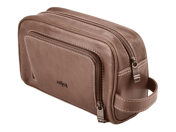 Adpel Icon Leather Toiletry Bag | Brown - KaryKase