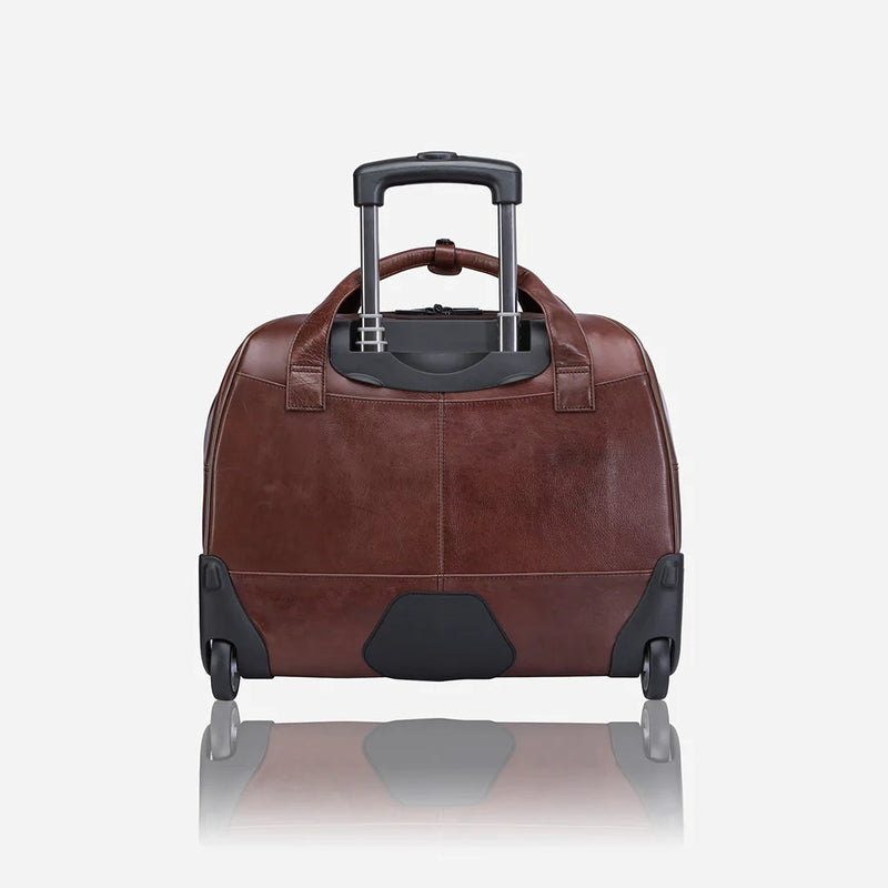 Brando Winchester 17" Leather Laptop Trolley Bag | Brown - KaryKase