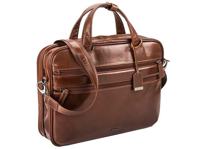 Adpel Roma Leather Laptop Bag | Brown - KaryKase
