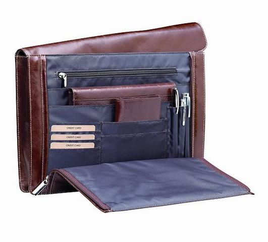 Adpel Vitello Leather Luxury Business Underarm Folder | Brown - KaryKase