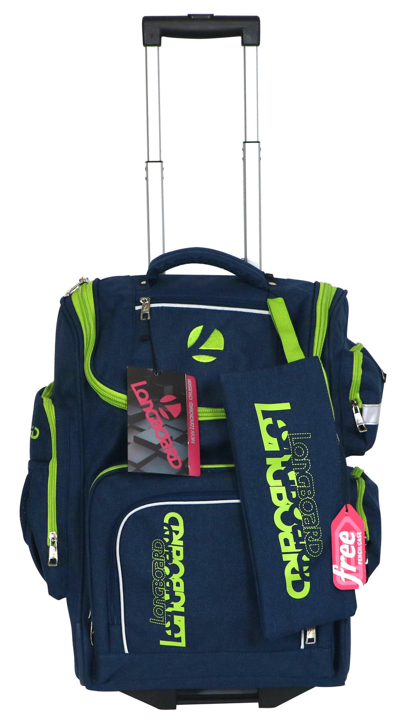 Tosca Longboard Cruiser School Trolley Backpack | Navy - KaryKase