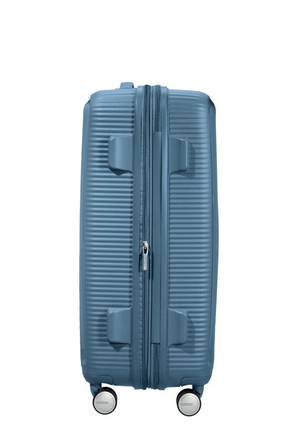 American Tourister Soundbox 67cm Medium Spinner-Expandable | Stone Blue - KaryKase