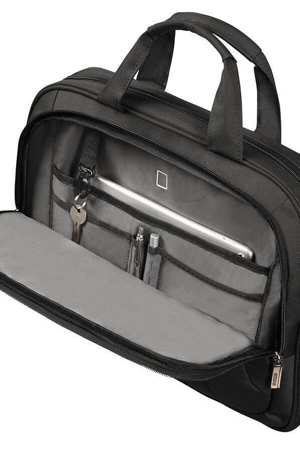 American Tourister At Work Laptop Bag 15.6" | Black/Orange - KaryKase