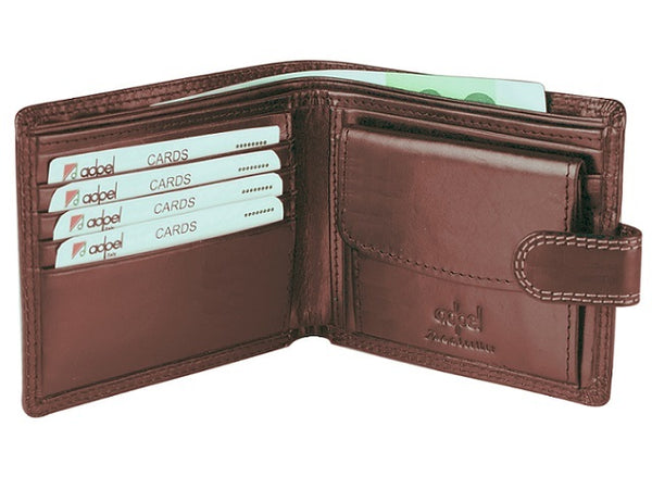 Adpel Dakota Leather Wallet With Tab | Brown - KaryKase