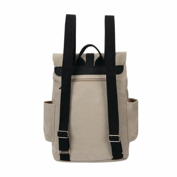 Escape Classic Canvas Laptop Backpack | Taupe with Black Trim - KaryKase
