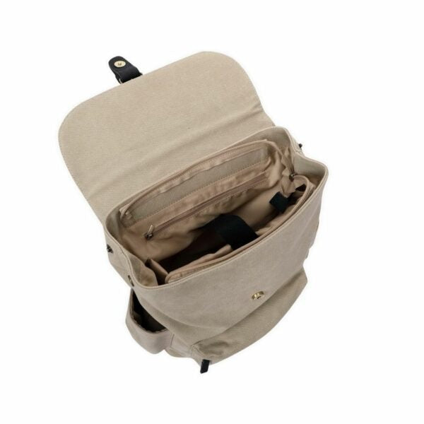 Escape Classic Canvas Laptop Backpack | Taupe with Black Trim - KaryKase