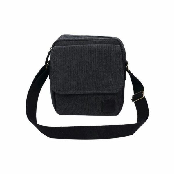 Escape Classic Canvas Utility Crossbody Bag | Black with Black Trim - KaryKase