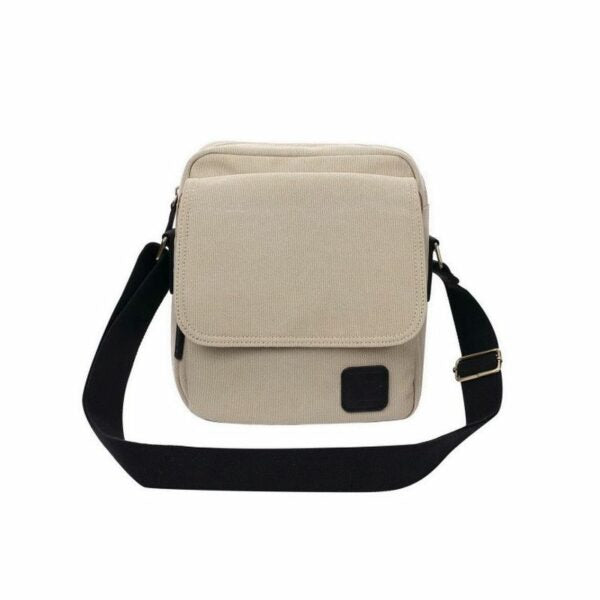 Escape Classic Canvas Utility Crossbody Bag | Taupe with Black Trim - KaryKase