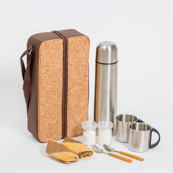 Yuppie Gift Baskets Cork Coffee Flask Bag | Brown - KaryKase