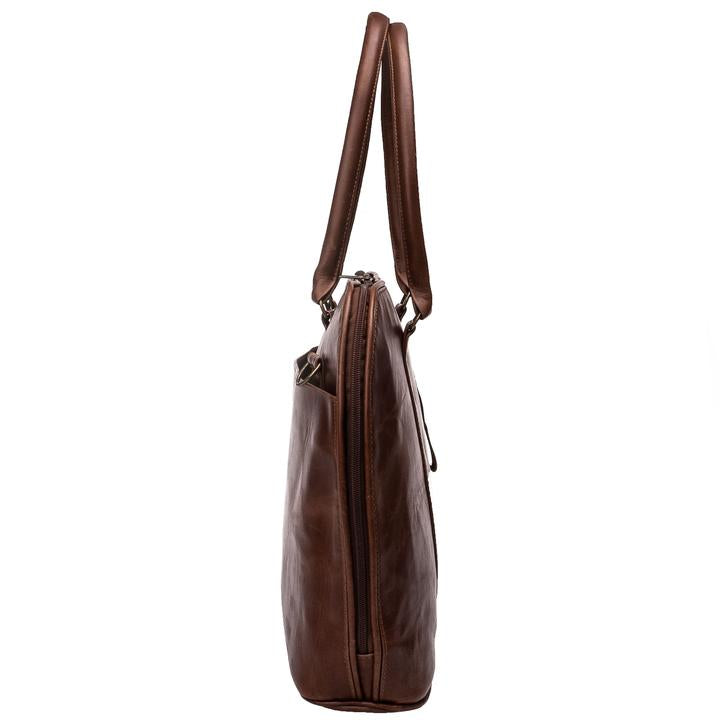 Mally 15 Inch Ladies Leather Laptop Bag | Brown - KaryKase