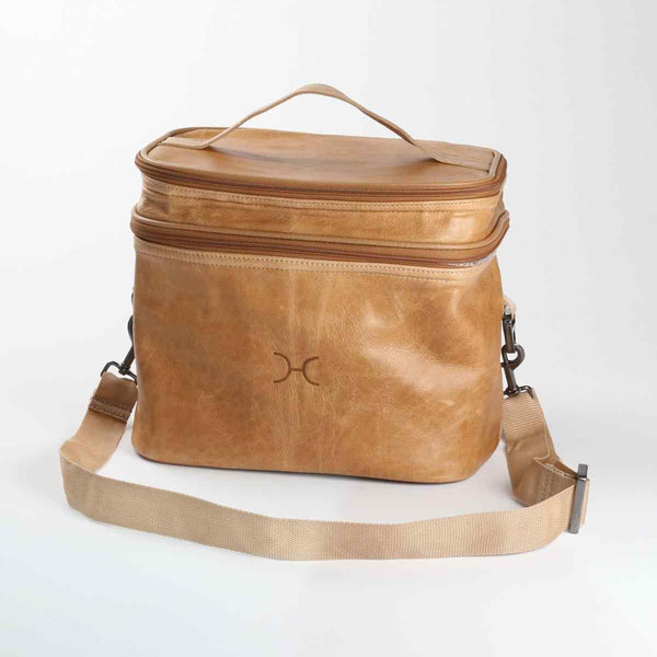 Thandana Leather Double Decker Cooler Bag - KaryKase