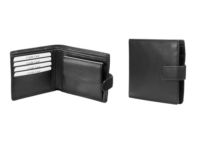 Adpel Leather Wallet with Tab Closure | Black - KaryKase