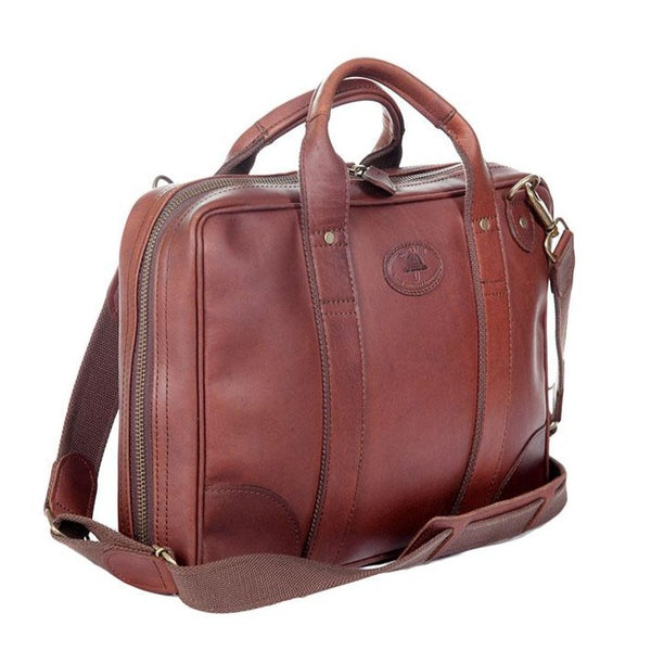 Melvill & Moon Leather Single Sleeve Laptop Bag | Brown - KaryKase