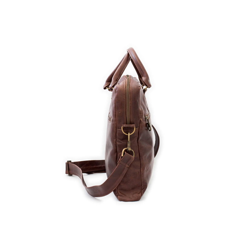 Mally Classic Leather Laptop Bag | Brown - KaryKase