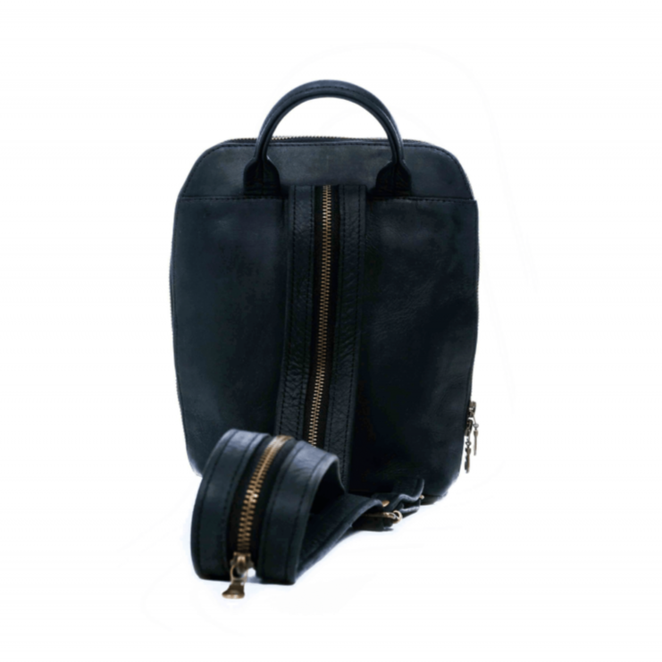 Tan Leather Goods - Olivia Leather Backpack | Black - KaryKase