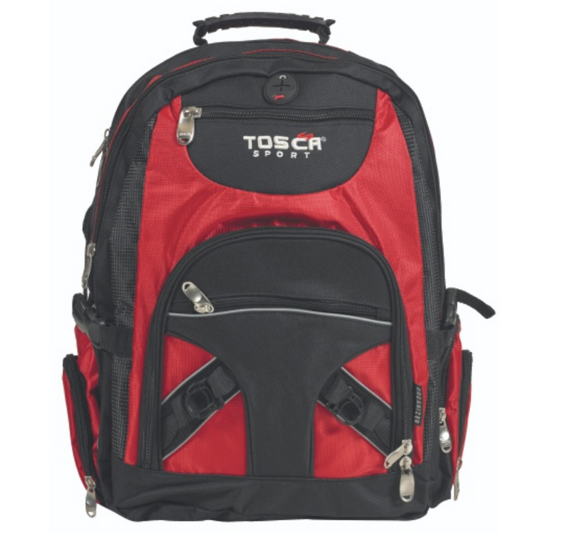 Tosca Large Laptop Backpack | Black/Red - KaryKase