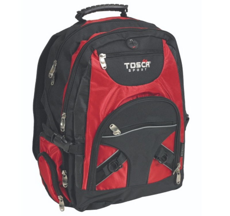 Tosca Large Laptop Backpack | Black/Red - KaryKase