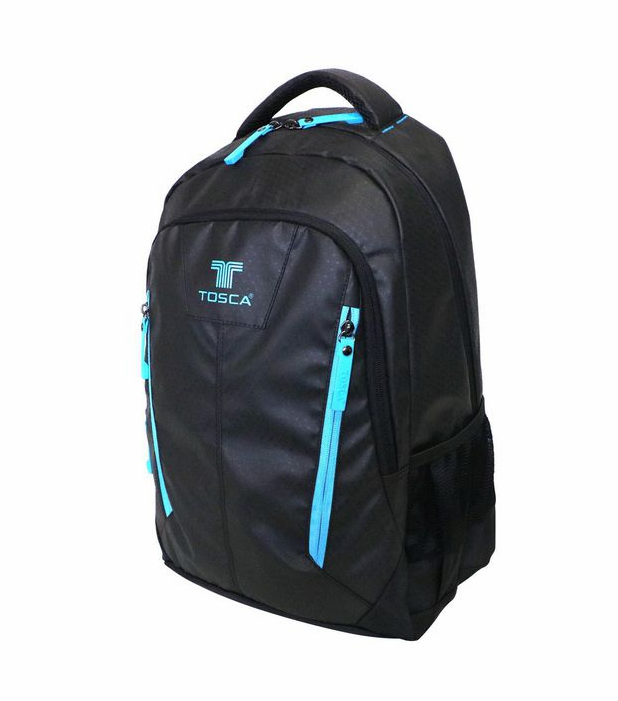 Tosca Twin-zip 14 inch Laptop Backpack | Black - KaryKase