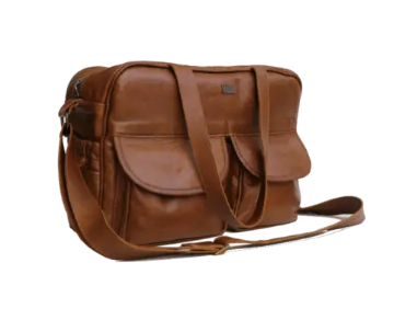 Tan Leather Goods - Joanie Leather Nappy Bag | Pecan - KaryKase