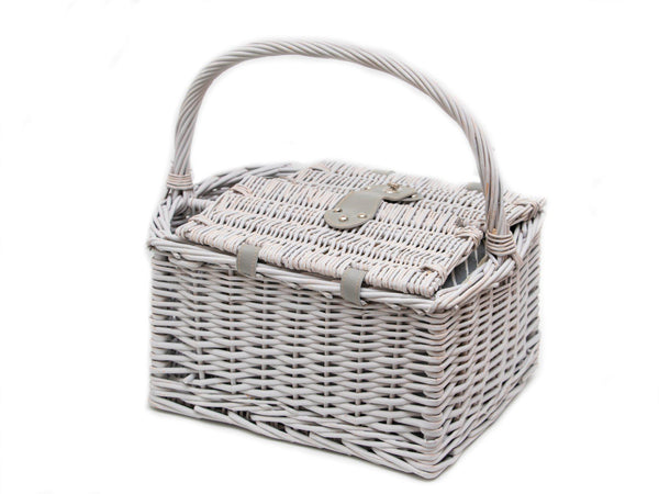 Yuppie Gift Baskets Romance Picnic Basket (2 Persons) | Grey Washed Wicker - KaryKase